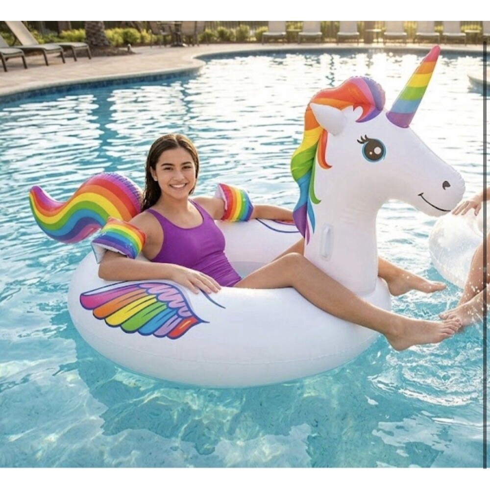 Bestway H2OGO! Fantasy Unicorn Kids Ride-On Pool Float 61in x 47in NEW